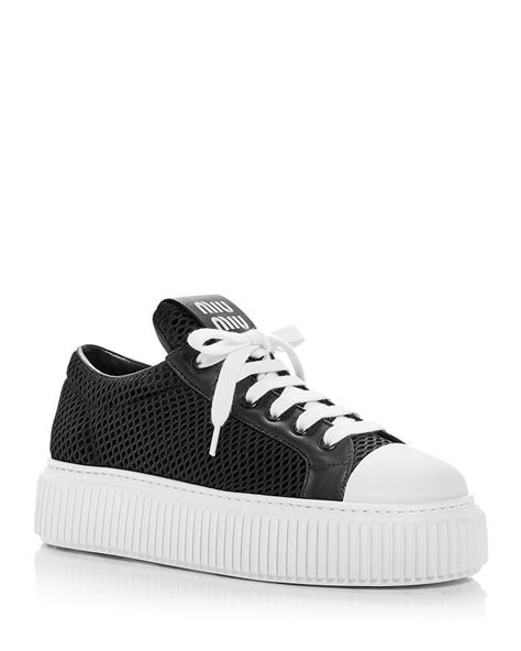 miu miu mesh platform sneakers|miu mi u shoes.